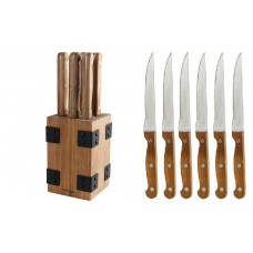 Salt and Pepper Butcher Wood 4" Block Steak Knives SALP1003